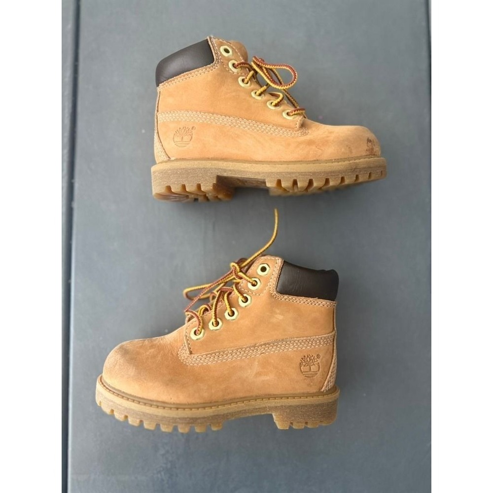 Timberland Kids 6 Inch Premium Waterproof Boot Wheat Nubuck 12809M Size 8.5 US